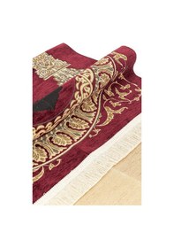 Resim Taç Mahal Desenli Şönil Seccade Bordo 