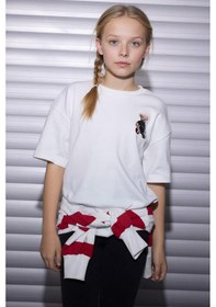 Resim Defacto I Love Ny Oversıze Ekru Kız Çocuk T-shirt G9595a8/er105 Ekru 