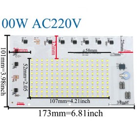Resim DEMİRLED 220 Volt 100 Watt Gün Işığı Hazır Projektör PCB Ledi SMD 2835 Ledli Projektör Kartı 