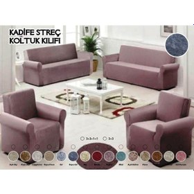 Resim Mandaş Kadife Koltuk Örtüsü Maxi Takım 3+3+1+1 -gold Gold 