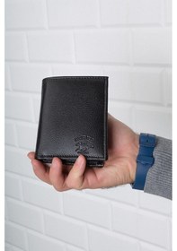 Resim Tuldar Erkek Deri Bozuk Para Hazneli Kartlık Cüzdan 10x12cm Tul515 Siyah - Gri 