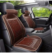 Resim Gaojunshop01 Kahverengi Bambu Elyafı Araç Yastığı Tek Koltuk Başlıklı Nefes Alabilir Serinletici 