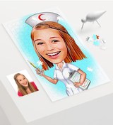 Resim Kişiye Özel Hemşire Karikatür 240 Parça A3 Puzzle - 2 