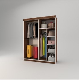 Resim Kenzlife Gardırop Sürgülü Kapaklı Kapılı 140 Papatya Cvz Aynalı Gardolap Dolap 