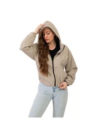 Resim Spor Kadın Kapüşonlu Su Ve Rüzgar Geçirmez Oversize Yağmurluk - Rüzgarlık-132 Taş 