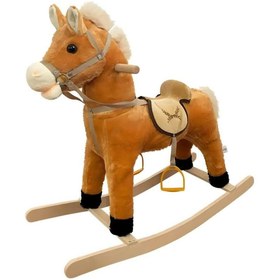 Resim PopŞeker Peluş Sallanan At - Ses Efektli ve Yumuşak Oturma Alanlı 65 cm 