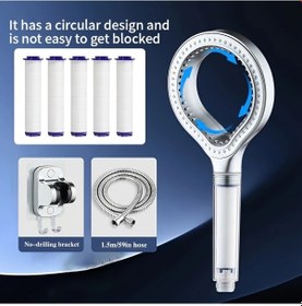 Resim Willowhaven Gri Duş Seti Yerleşik Filtreli Basınçlı Duş Başlığı Ev Otel Kamp 