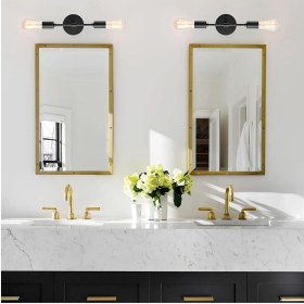 Resim Modern,siyah 2XE27 Duylu Metal Banyo Ayna Üstü Duvar Aplik Not:1 Adet Fiyatıdır. 