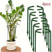 Resim [Popüler Seçim] 4 adet 24.99cm-Plastik Bitki Destek Yığını Çerçeve Sera Düzenlemesi Yarım Daire Sabit Çubuk İç Mekan Çiçek Bitki Asma Tırmanma Braketi 