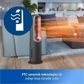 Resim Philipsc Premium 3'ü 1 Arada Hava Temizleyici, Fan ve Isıtıcı Hepa ve Aktif Karbon Filtreli 70M2,ULTRA Sessiz + Onerous Lambader Hediye 