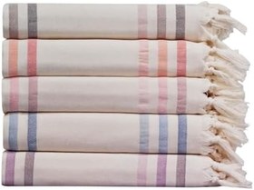 Resim Menderes Home Cotton Collection Bukle Peştamal Havlu Çizgili Saçaklı Kre-Kah 