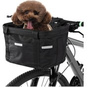 Resim Pazly Çıkarılabilir Su Geçirmez Bisiklet Ön Sepeti - Evcil Hayvan Taşıyıcı Çerçeve Çantası Siyah Siyah 