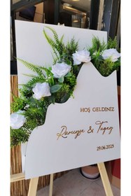Resim Yalova Design Düğün & Nişan & Kına Lüks Çiçekli Karşılama Panosu 