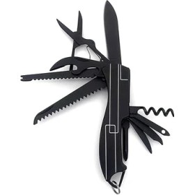 Resim 11 Fonksiyonlu Kamp Cep Çakısı Multitool Siyah 