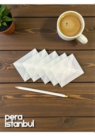 Resim 10 Adet 7x9 Aydınger Transparan Şeffaf Zarf Davetiye Lüks Tebrik Kartı Mektup Mühür Cüzdan 