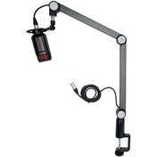 Resim S2 Caster Boom Stand Siyah Kablo Klipsli Mikrofon Standı 