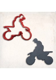 Resim Offroad Bisiklet Kurabiye Kalıbı Şekillendirici Kopat KIrmızı 