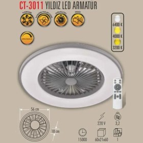 Resim Cata CT-3011 Yıldız Kumandalı LED Tavan Vantilatörü 