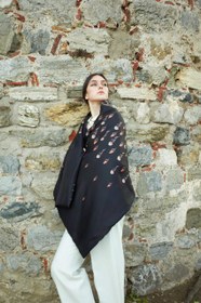Resim Ipek Akarca %100 Silk Good Memories Pancho - Tek beden 
