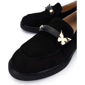 Resim Tamer Tanca Kadın Hakiki Deri Siyah Süet Loafer Ayakkabı 1051 01 Bn Ayk Sk24-25 Sıyah Suet Siyah 