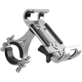 Resim Konesam Alüminyum Allyum 360 Döner Bisiklet Motor Süpürge Telefon Tutucu, 20-38mm Çubuk Uyumlu, Su Geçirmez, Kayma Engellici Silikon Yastık GÜMÜŞ 