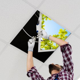 Resim Gök Panel 60X60 LED Panel Aydınlatma Armatür Avize Sıva Altı Desenli Tekli 46510491SA 