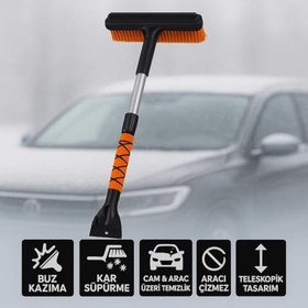 Resim Coofbe Teleskopic Profesyonel 2in1 Araç Kar Fırçası Oto Ön Cam Buz Kazıyıcı Araç Kar Fırçası Ve Buz Kazıyıcı 