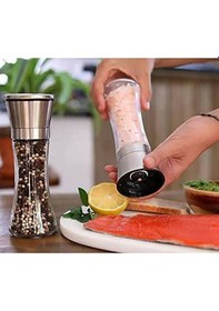 Resim Seramik Bıçaklı Baharat ve Tuz Değirmeni Öğütücü Krom - 2 Adet 