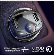 Resim Ganzhoushop Verici Usb Tf Şarj Qc3.0 Mp3 Kablosuz Hızlı Fm Cihazı Çift Bluetooth Baseus Araç Gk 