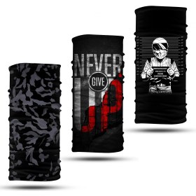 Resim Dair Aksesuar 3'lü Set Boyunluk Bandana Outdoor Balaklava Yüz Maskesi Kafa Bandı 