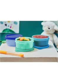 Resim Tupperware Şeker Üçüzler Mavi Saklama Kabı 3 X 250 Ml Çok Renkli 