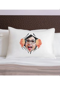 Resim Bk Gift Kişiye Özel Karikatür Tasarımlı Pamuklu Yastık Kılıfı-2 50x70cm , Sevgiliye , Ev si, Tasarım Ev Tekstili 