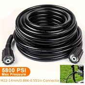 Resim 5800PSI Yüksek Basınçlı Yıkama Hortumu - M22-14mm Bağlantı, Dayanıklı PVC, Verimli Temizlik İçin İdeal, Boyutlar 6m, 8m, 10m, 15m, 20m Mevcut 
