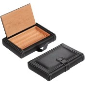 Resim Three Beans Deri Puro Durumda Seyahat Neme Cedar Ahşap Kutu Kitap Stil Taşınabilir 4 Puro Tüpü Tutucu Çanta Sigara Aksesuarları | Puro Aksesuarları - (Yurt Dışından) 