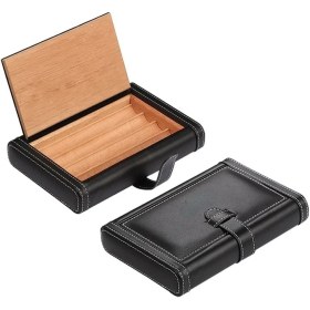 Resim Three Beans Deri Puro Durumda Seyahat Neme Cedar Ahşap Kutu Kitap Stil Taşınabilir 4 Puro Tüpü Tutucu Çanta Sigara Aksesuarları | Puro Aksesuarları - (Yurt Dışından) 