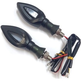 Resim Motosiklet Üniversal Led Sinyal Beyaz Camlı Mercekli 