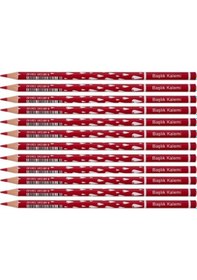 Resim Faber-castell Damla Desenli Kırmızı Renkli Kurşun Kalem 12'li 
