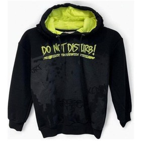 Resim Zekids Erkek Çocuk Orta Kalınlık Kapüşonlu Sweatshirt-15197 Siyah 
