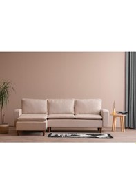 Resim Lungo Modüler Köşe Koltuk Takımı L Koltuk - Krem Keten Krem 