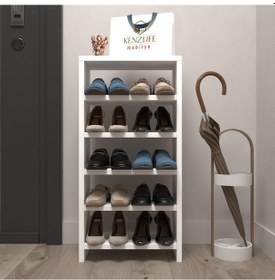 Resim Kenzlife Ayakkabılık Mısri Mat Beyaz Suntalam 080 040 20 On Çift Ayakkabı Kapasitesi Arkalıksız Beyaz 