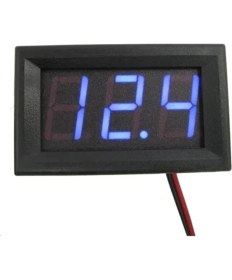 Resim 0.56 Inç 0-100V 3 Kablolu Dc Mavi Voltmetre 
