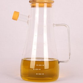 Resim Tekbir Bambu Kapaklı 900ml Borosilikat Cam Yağlık 