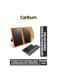 Resim Premium Type-c Usb Portlu Led Işık Göstergeli Solar Güneş Enerjili Powerbank 10000 Mah Çok Renkli 