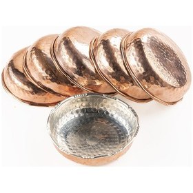 Resim Dmt Copper Gaziantep Dövme Bakır Çerezlik Seti Kahvaltılık Kuruyemiş Reçel 6 'lı Set 10cm X 3cm Bakır 