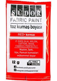 Resim Südor Toz Kumaş Boyası 12Gr Kırmızı 