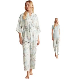 Resim Bsm Kadın Kısa Kol 3 Lü Pijama Takımı Mint 