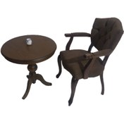 Resim BENGİ TİCARET Fiskos-berjer 18177 Sandalye Kelebek Ceviz Renk Babyfac Kapiton Kumaş Aslan Ayak 