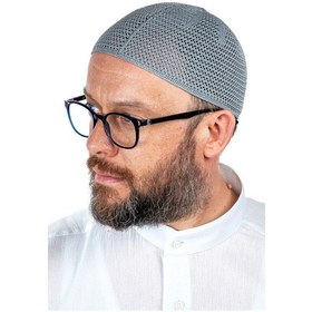 Resim Lüks Çelik Örme Namaz Takkesi Gri 1 Adet 