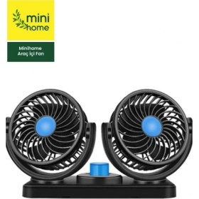 Resim Minihome Universal Araç Içi Fan Çakmaklık Girişli 2'li Vantilatör 