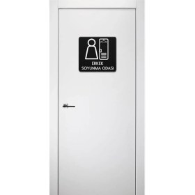 Resim Ofistike Erkek Soyunma Odası Tabelası Ofis Yönlendirme Kapı Isimlik Soyunma Alanı Tabela 